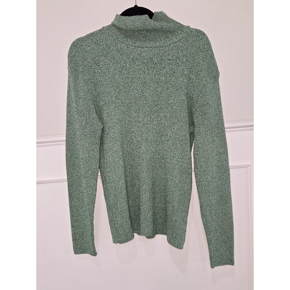 Collusion Green Marled Ribbed Mock Neck Sweater Mens XL Cotton‎ Blend